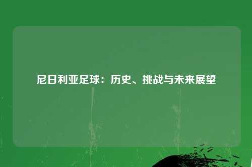 尼日利亚足球:历史、挑战与未来展望
